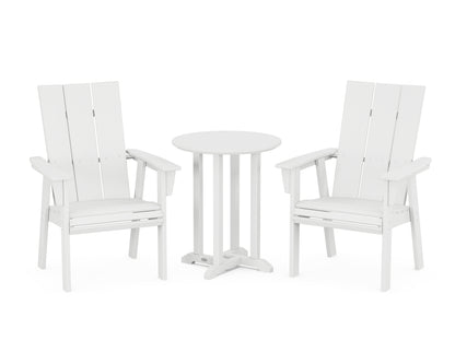 Modern Curveback Adirondack 3-Piece Round Bistro Dining Set