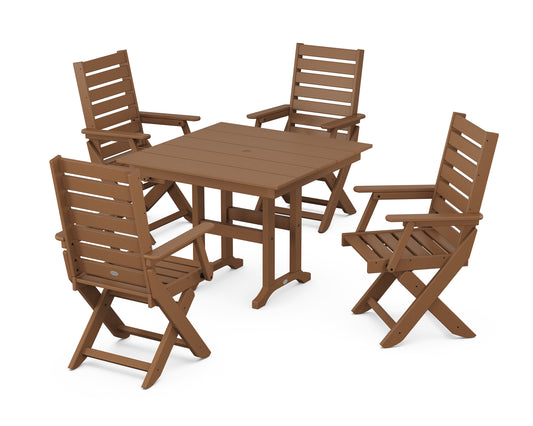 Captain Folding Chair 5-Piece Farmhouse Dining Set