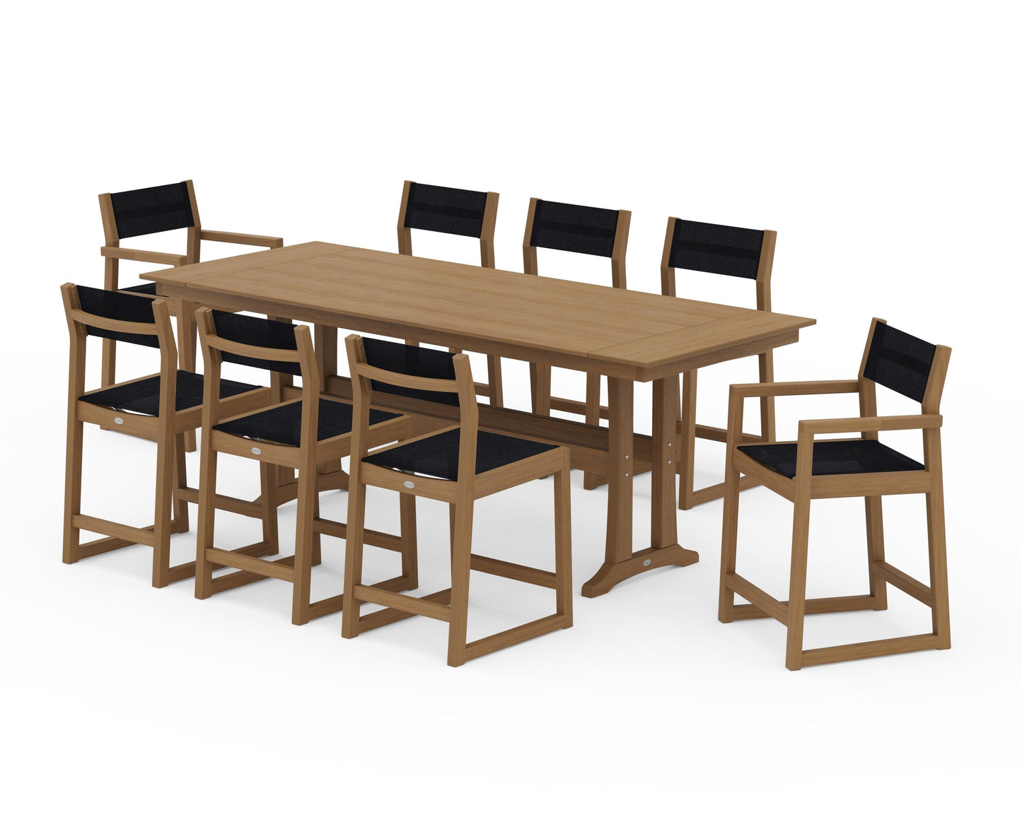 EDGE Sling 9-Piece Farmhouse Counter Set with Trestle Legs