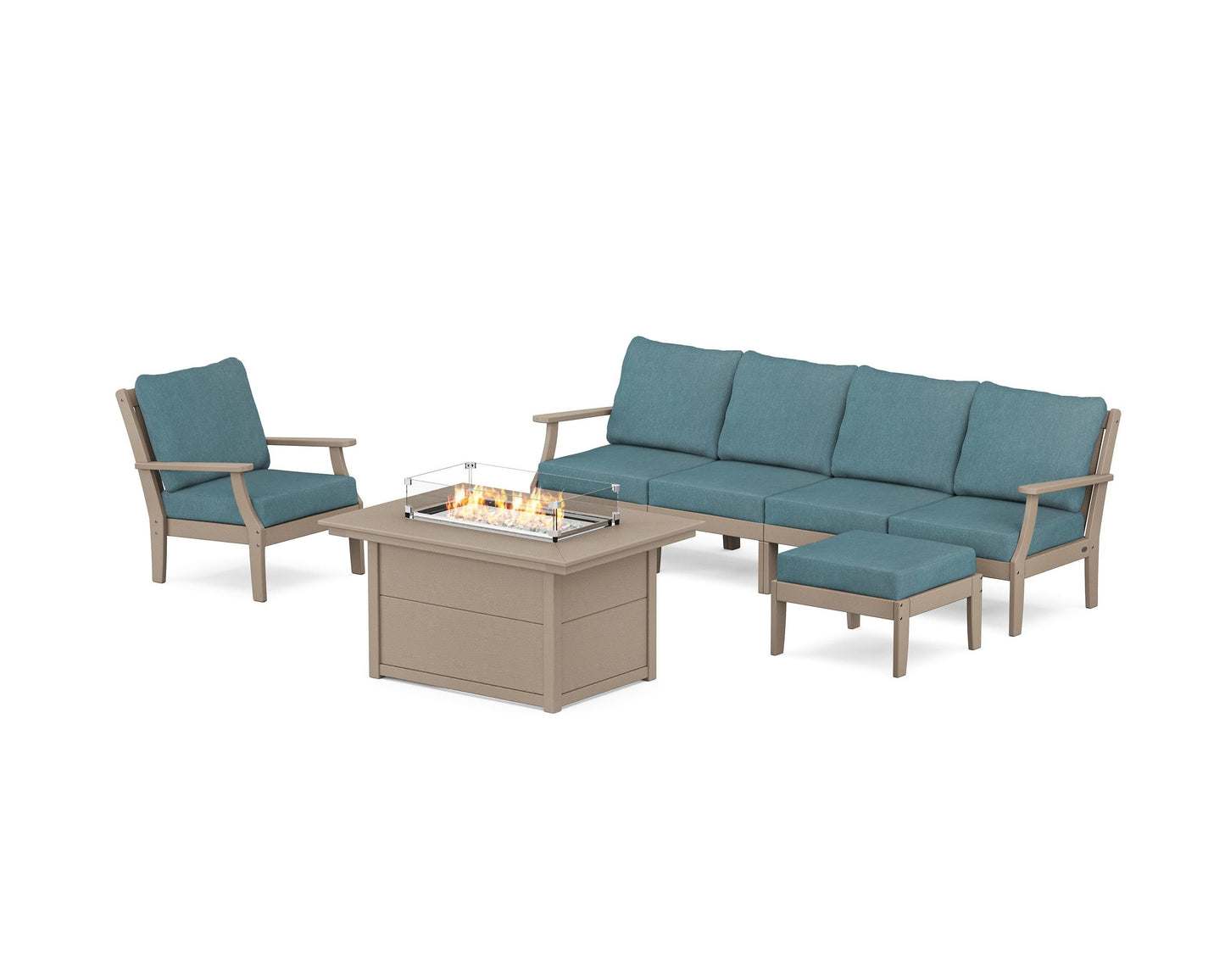 Braxton Sectional Lounge and Fire Pit Set