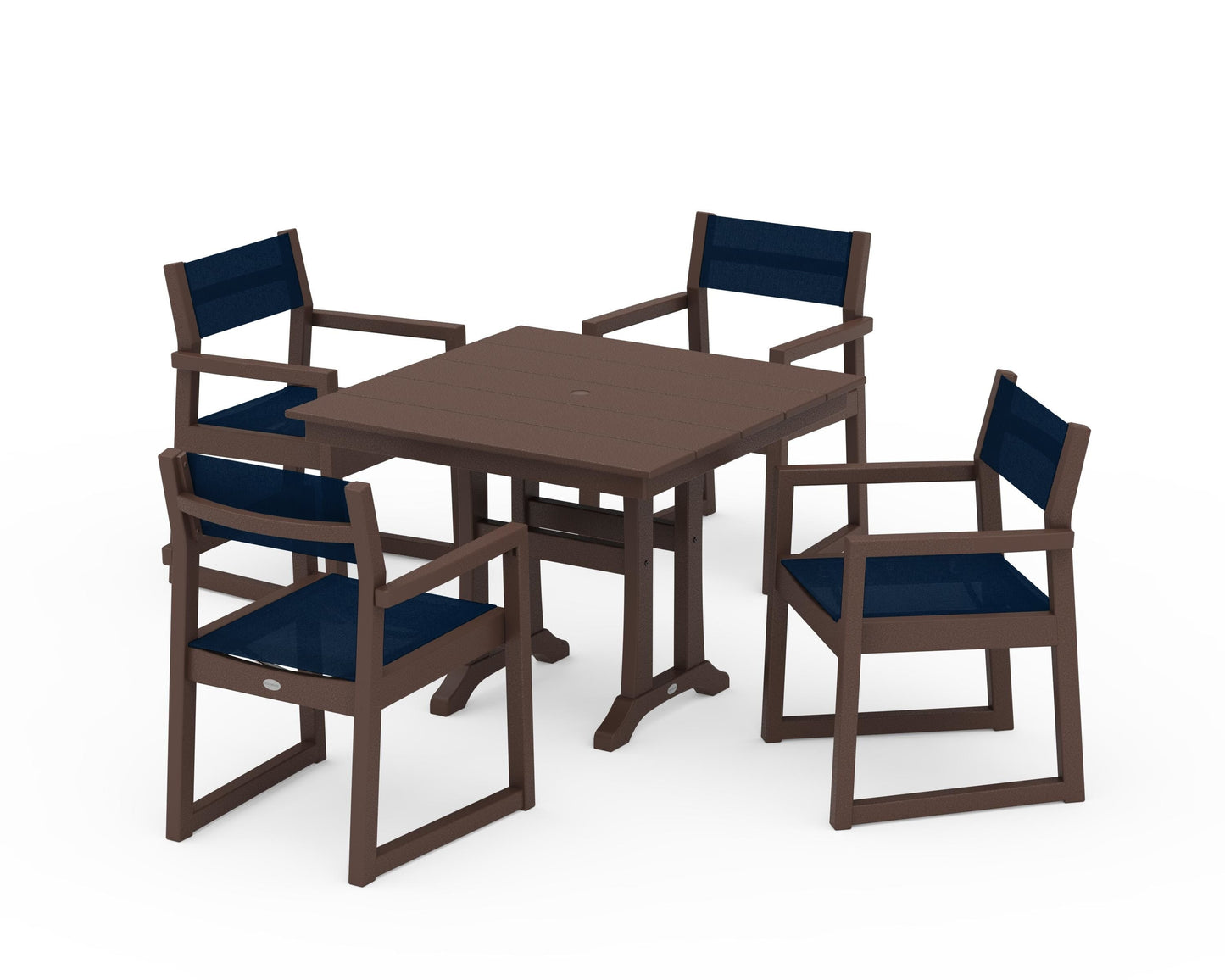 EDGE Sling 5-Piece Farmhouse Dining Set with Trestle Legs