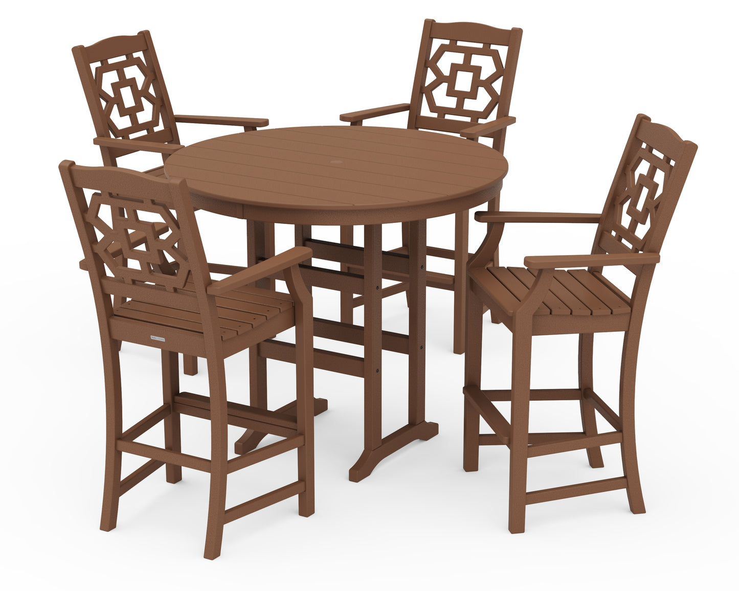 Chinoiserie 5-Piece Round Farmhouse Bar Set