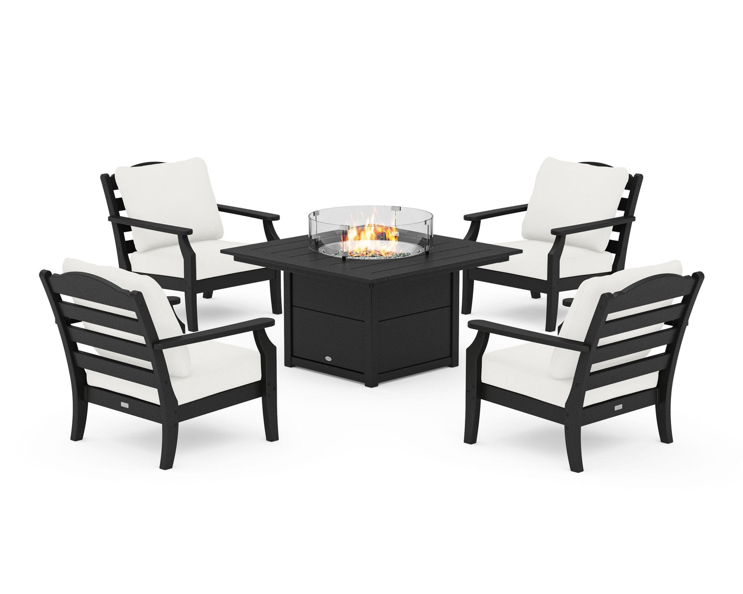 Savannah 5-Piece Deep Seating Set with Fire Pit Table