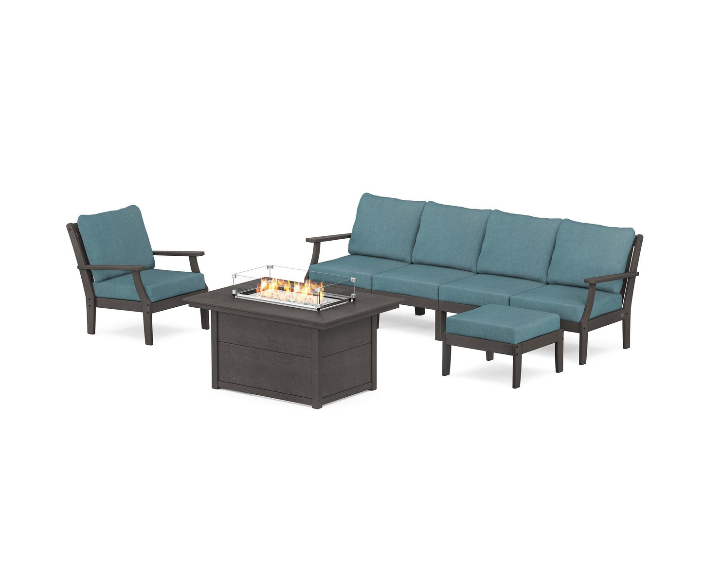 Braxton Sectional Lounge and Fire Pit Set