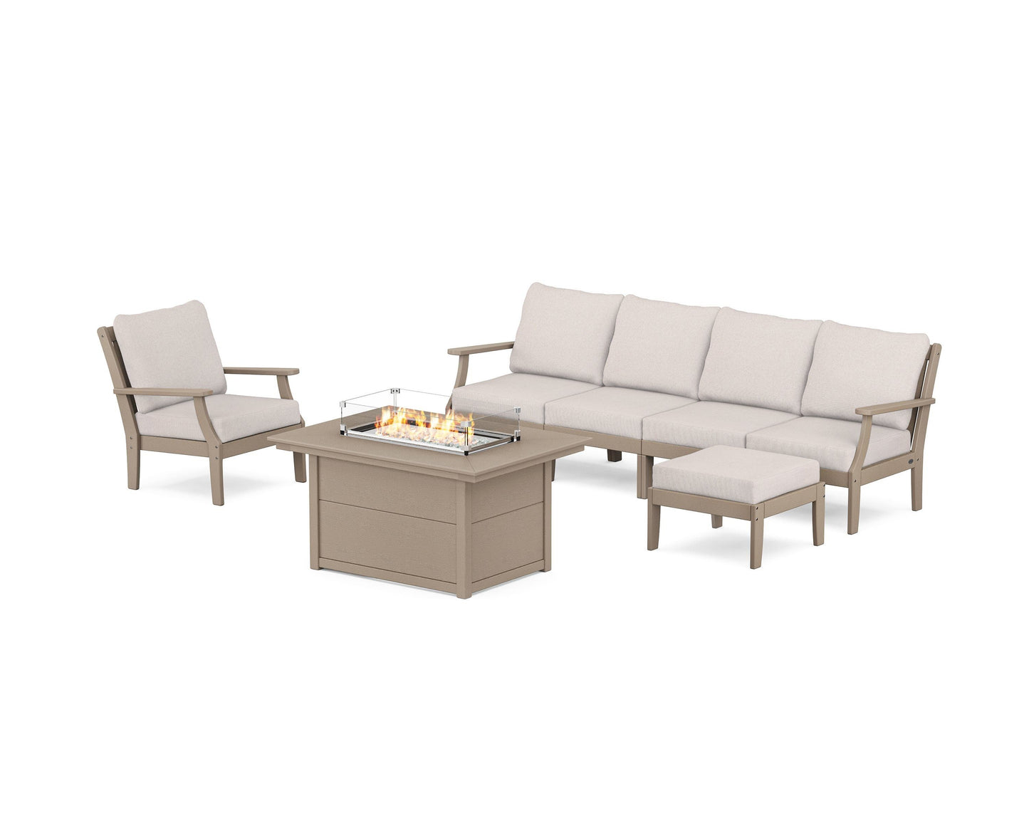 Braxton Sectional Lounge and Fire Pit Set