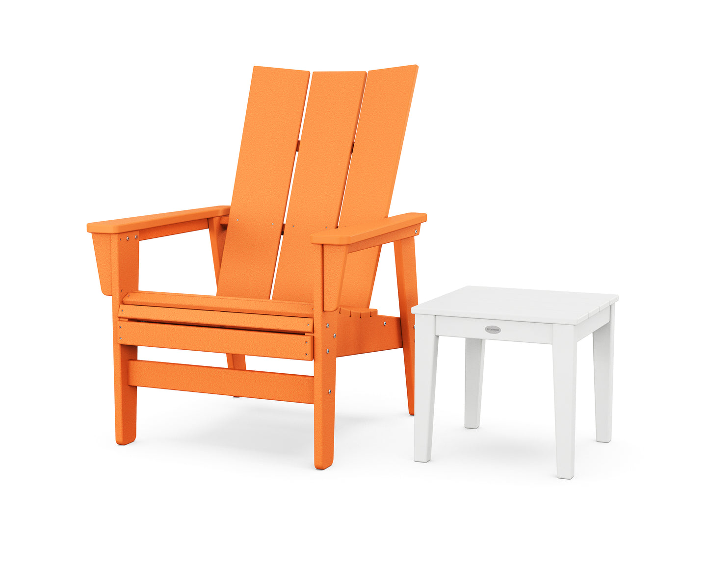 Modern Grand Upright Adirondack Chair with Side Table