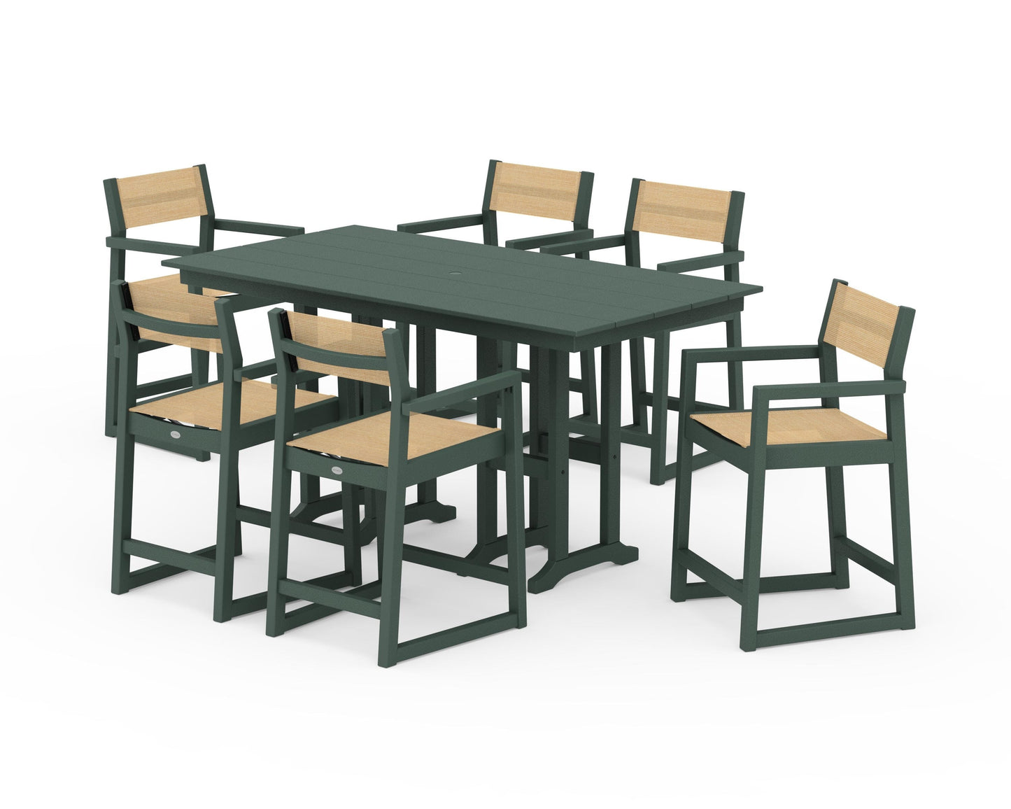 EDGE Sling Arm Chair 7-Piece Farmhouse Counter Set