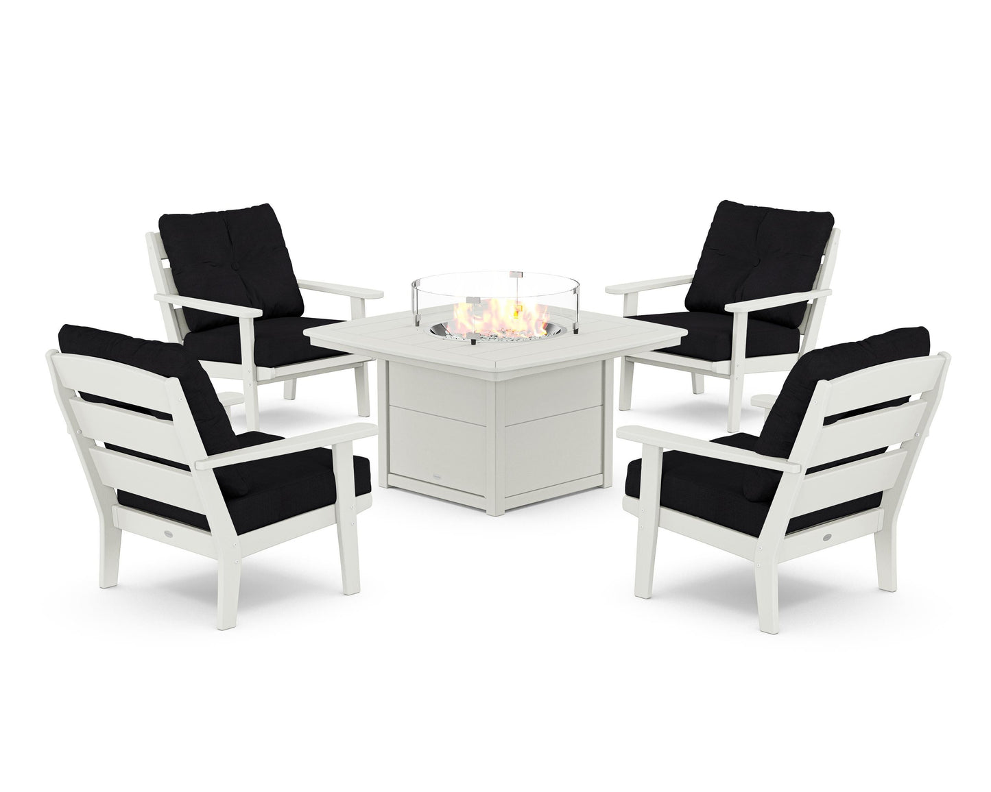 Lakeside 5-Piece Deep Seating Set with Nautical Fire Pit Table