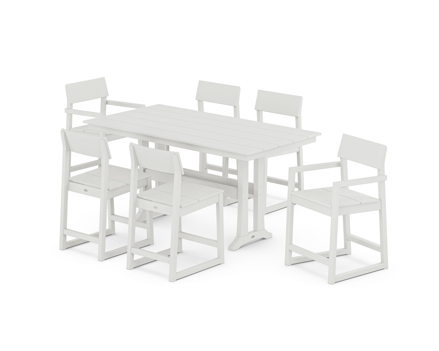 EDGE 7-Piece Farmhouse Counter Set with Trestle Legs