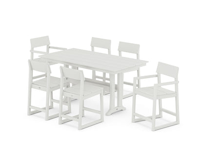EDGE 7-Piece Farmhouse Counter Set with Trestle Legs