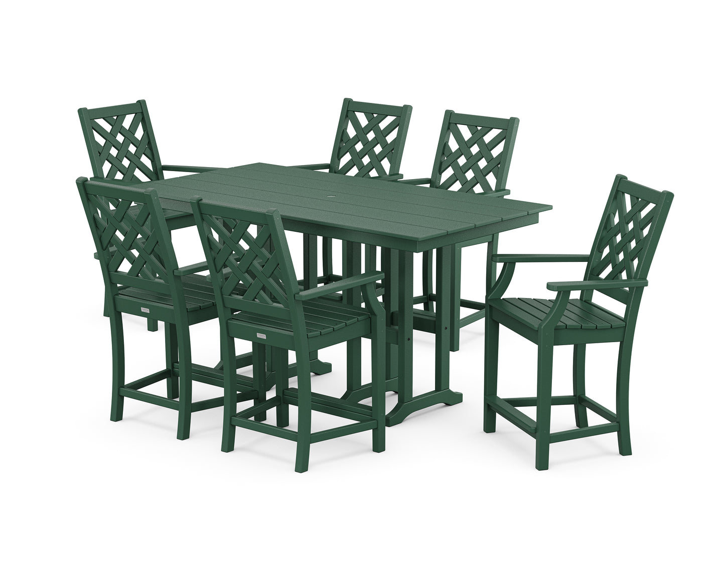 Wovendale Arm Chair 7-Piece Farmhouse Counter Set