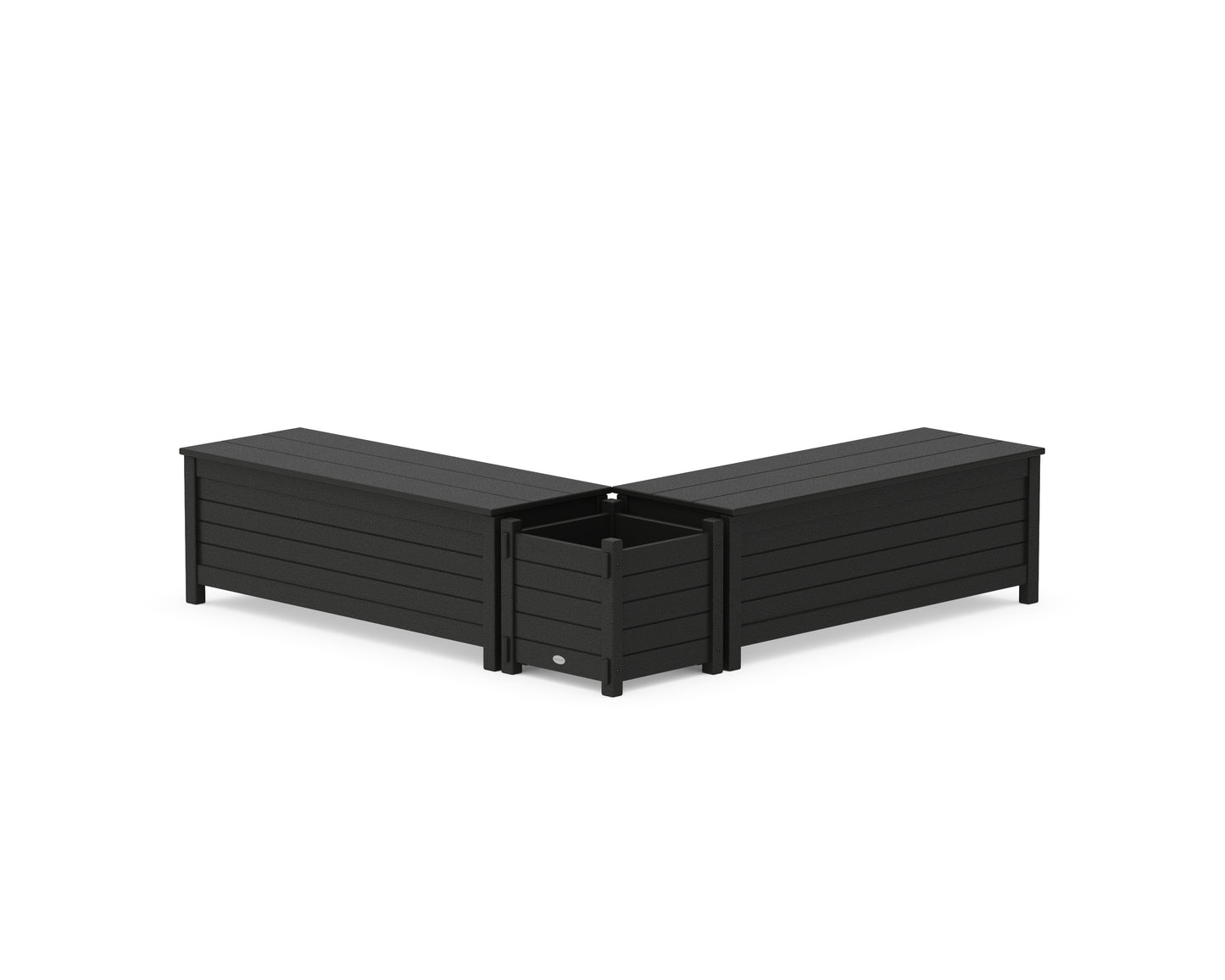 48" Nautical L- Shaped Planter Storage Bench Set