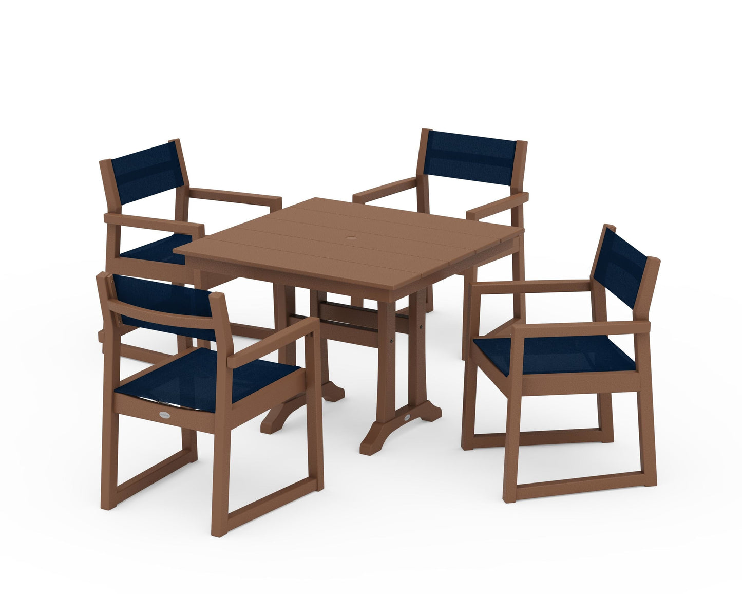 EDGE Sling 5-Piece Farmhouse Dining Set with Trestle Legs