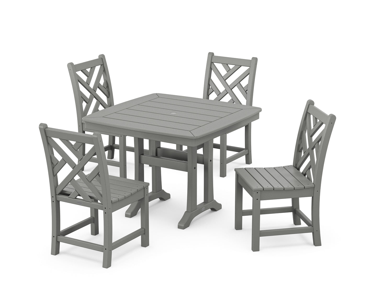 Chippendale Side Chair 5-Piece Dining Set with Trestle Legs