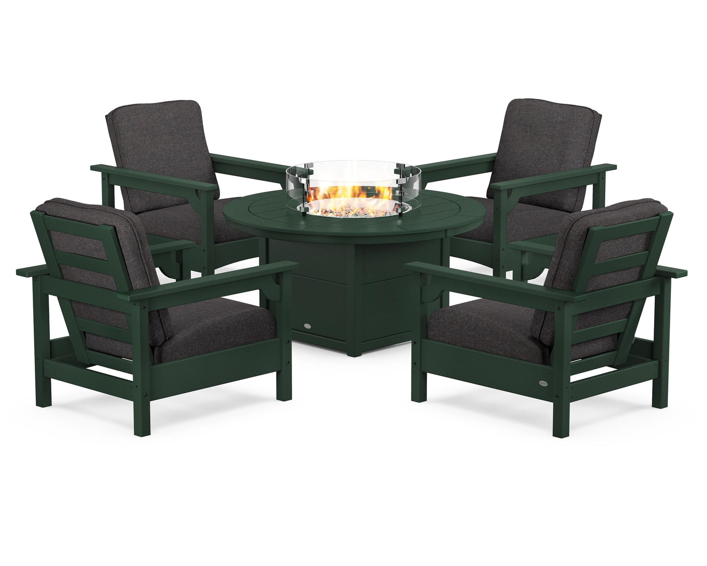 Club 5-Piece Conversation Set with Fire Pit Table