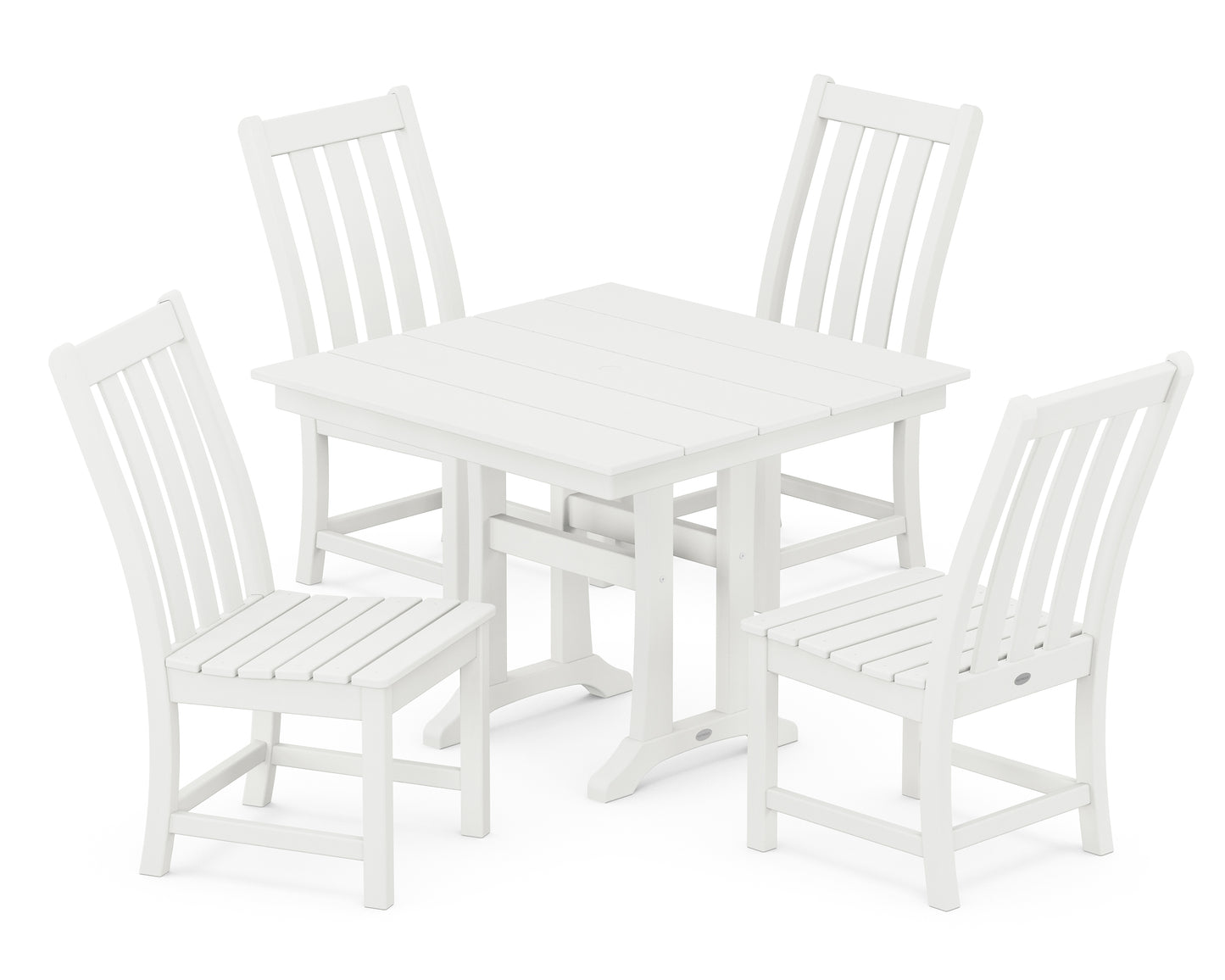 Vineyard 5-Piece Farmhouse Trestle Side Chair Dining Set