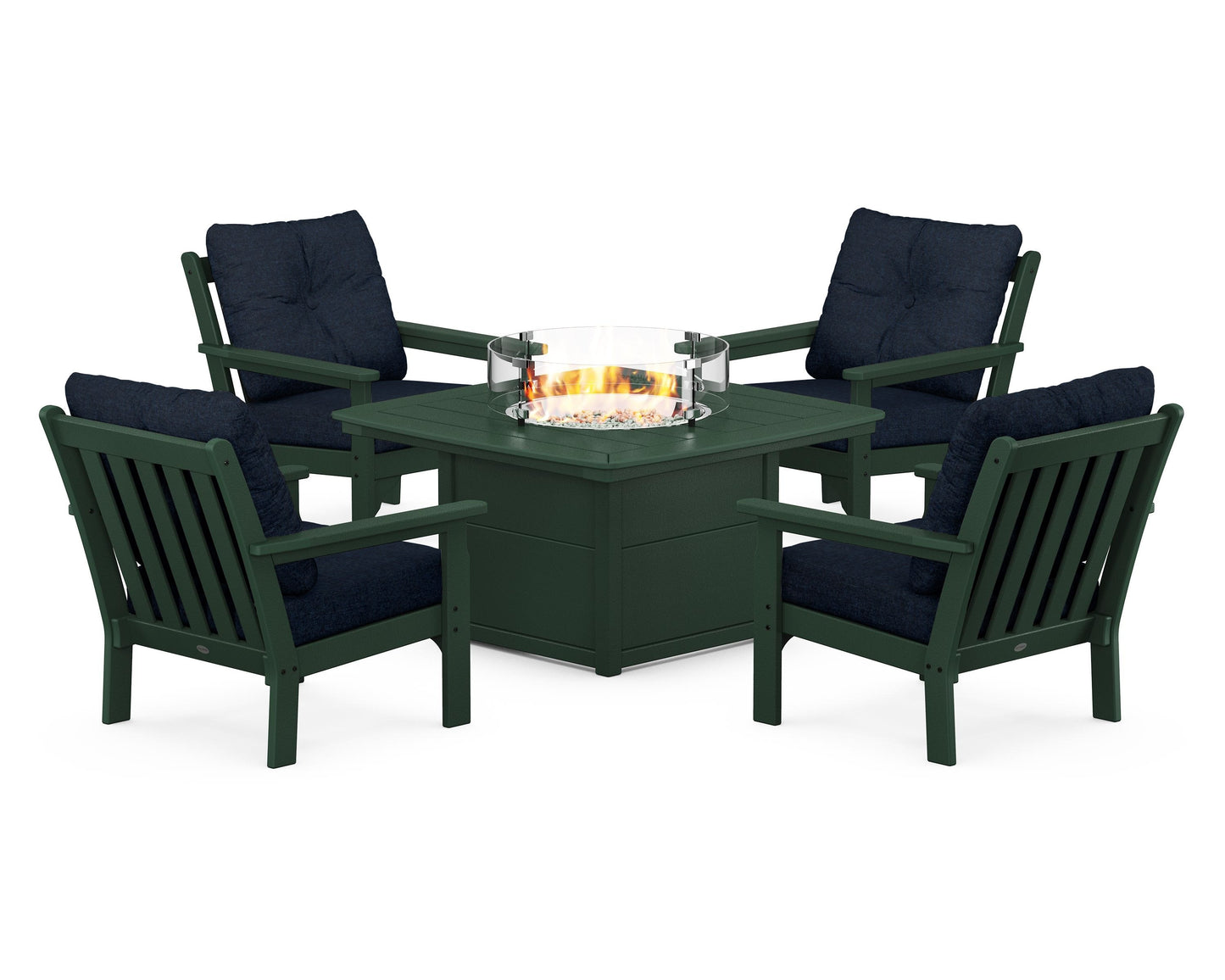 Vineyard 5-Piece Conversation Set with Fire Pit Table