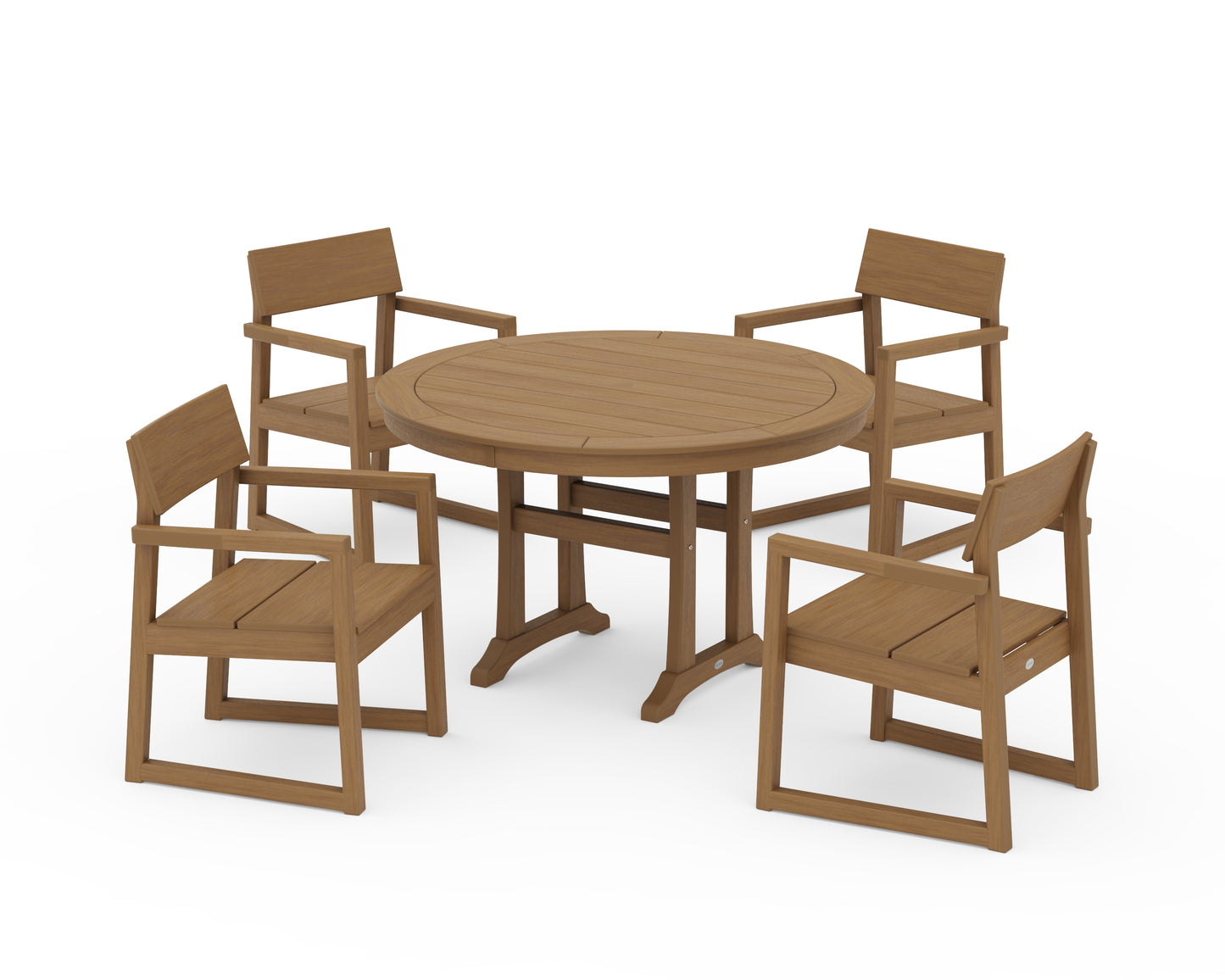 EDGE 5-Piece Round Dining Set with Trestle Legs