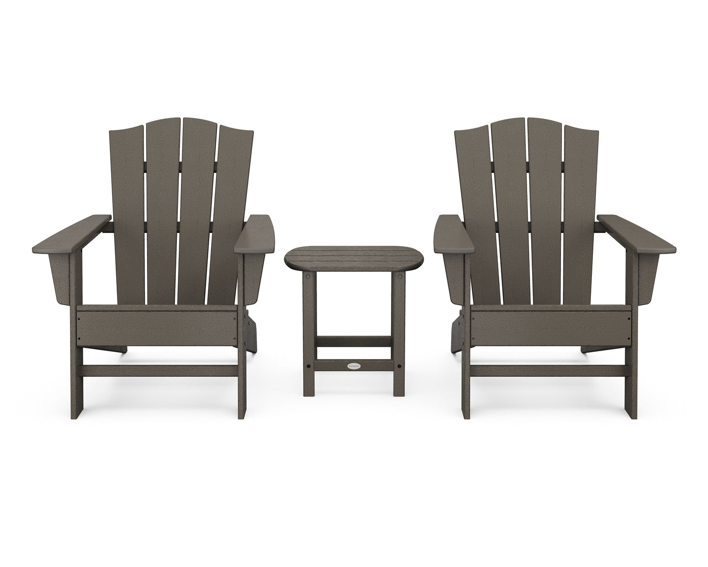 Wave 3-Piece Adirondack Chair Set with The Crest Chairs