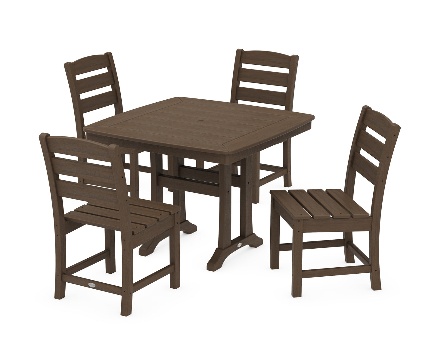Lakeside Side Chair 5-Piece Dining Set with Trestle Legs