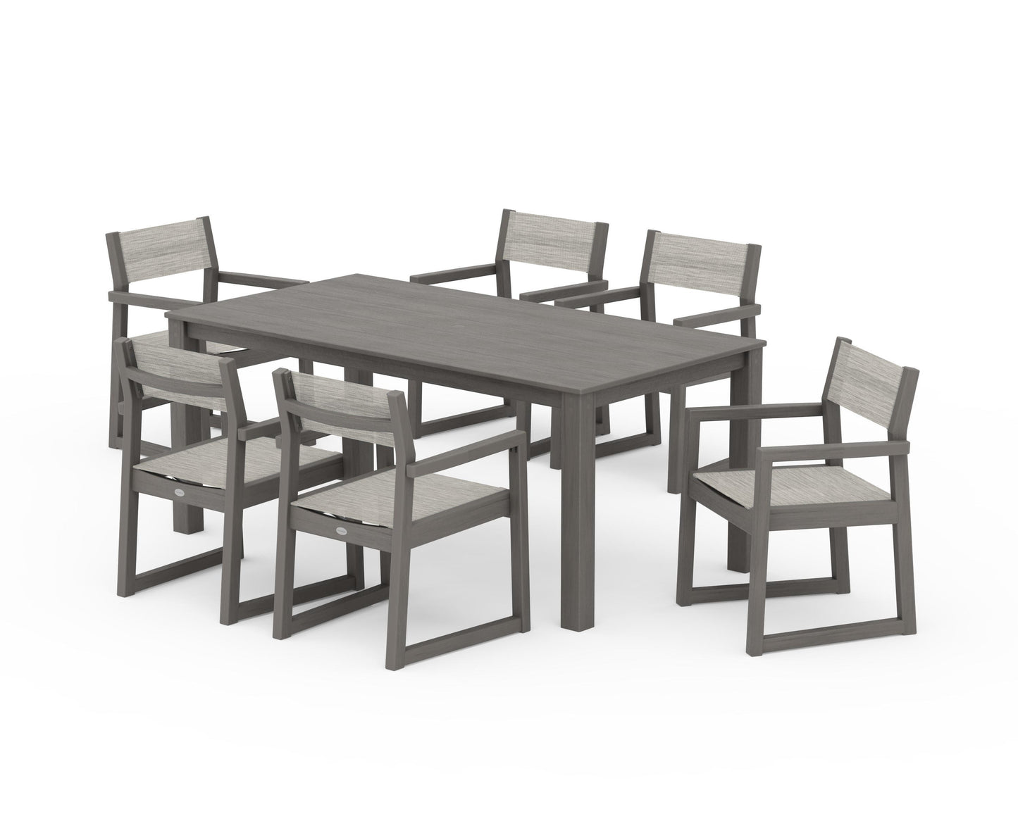 EDGE Sling Arm Chair 7-Piece Parsons Dining Set