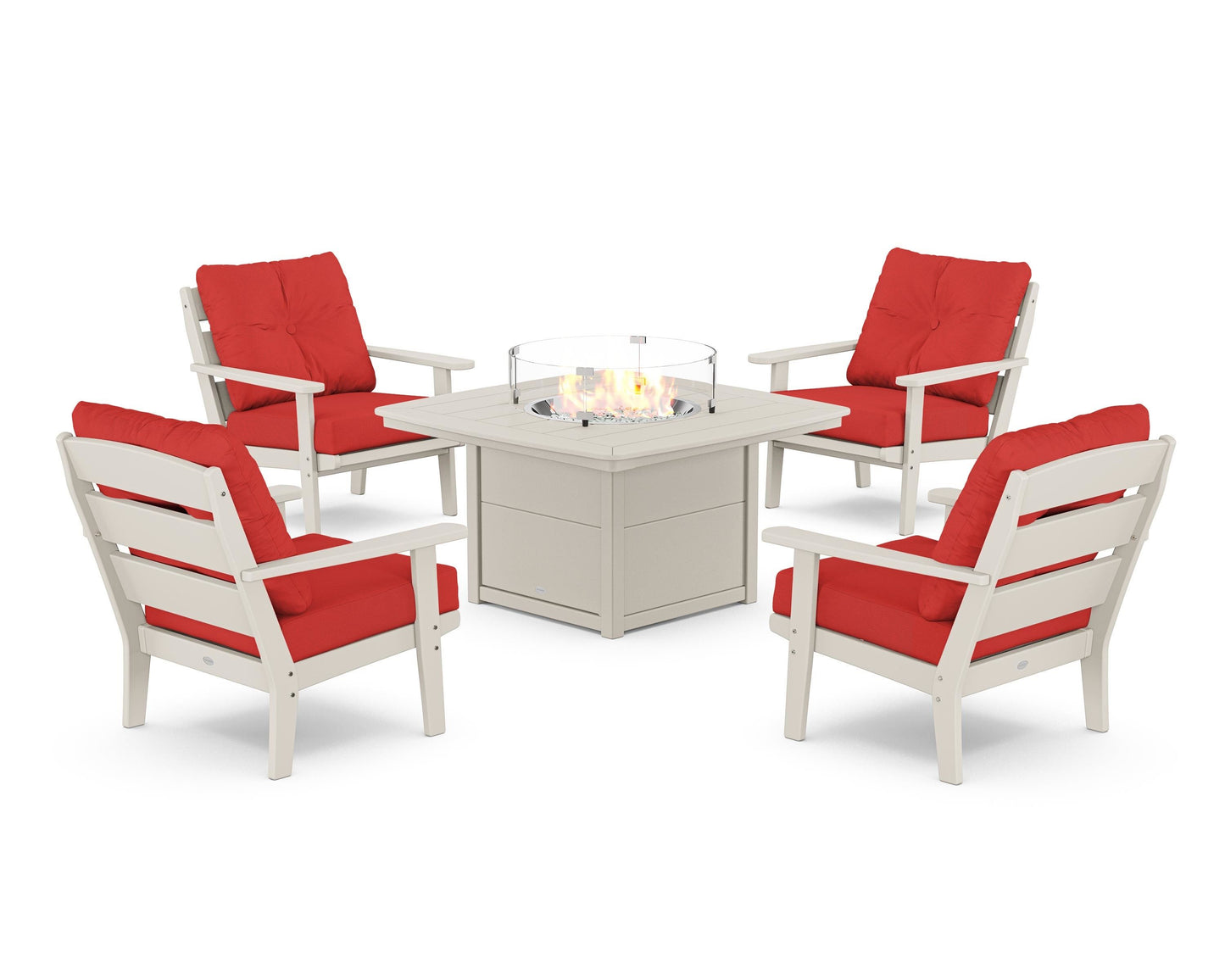 Lakeside 5-Piece Deep Seating Set with Nautical Fire Pit Table