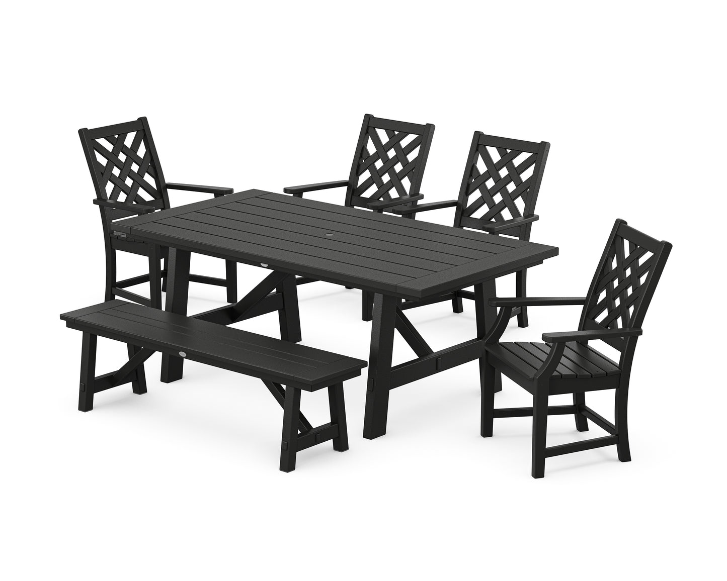 Wovendale 6-Piece Rustic Farmhouse Dining Set with Bench