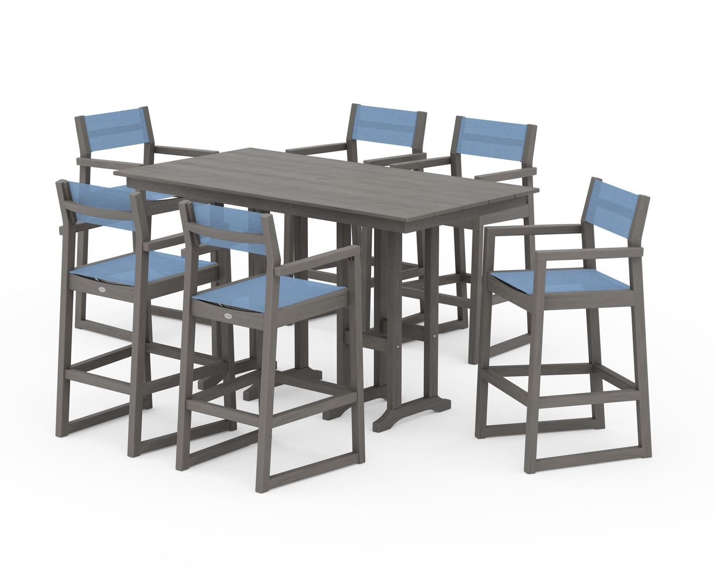EDGE Sling Arm Chair 7-Piece Farmhouse Bar Set