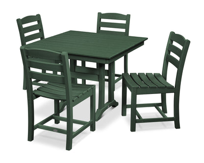 La Casa Cafe 5-Piece Farmhouse Trestle Side Chair Dining Set