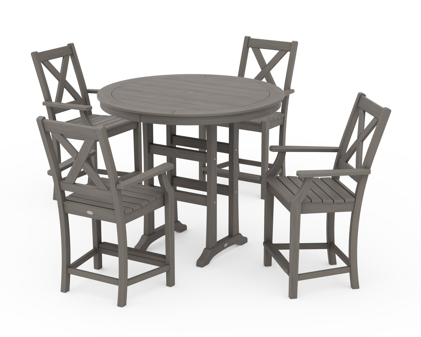 Braxton 5-Piece Nautical Trestle Arm Chair Counter Set