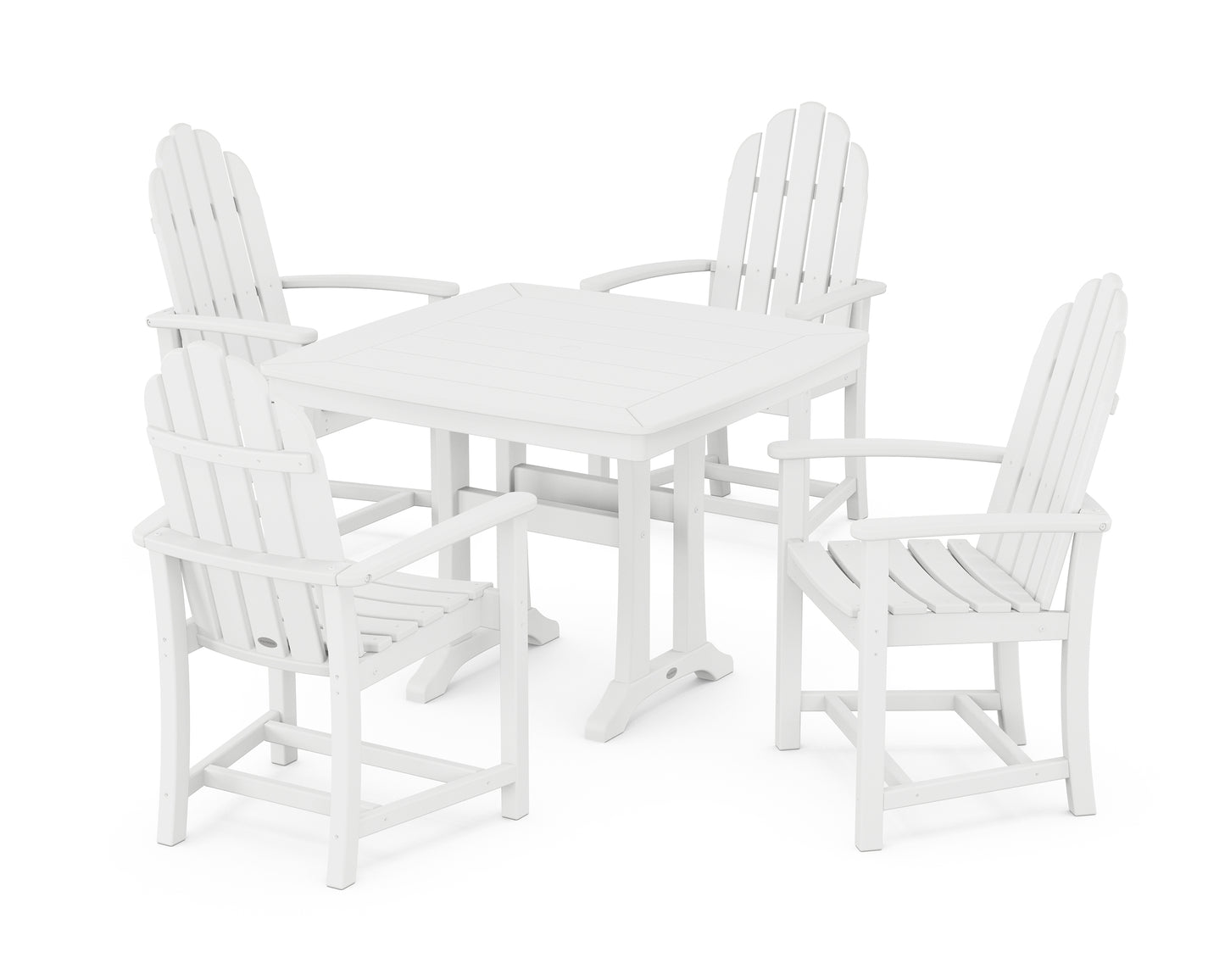 Classic Adirondack 5-Piece Dining Set with Trestle Legs