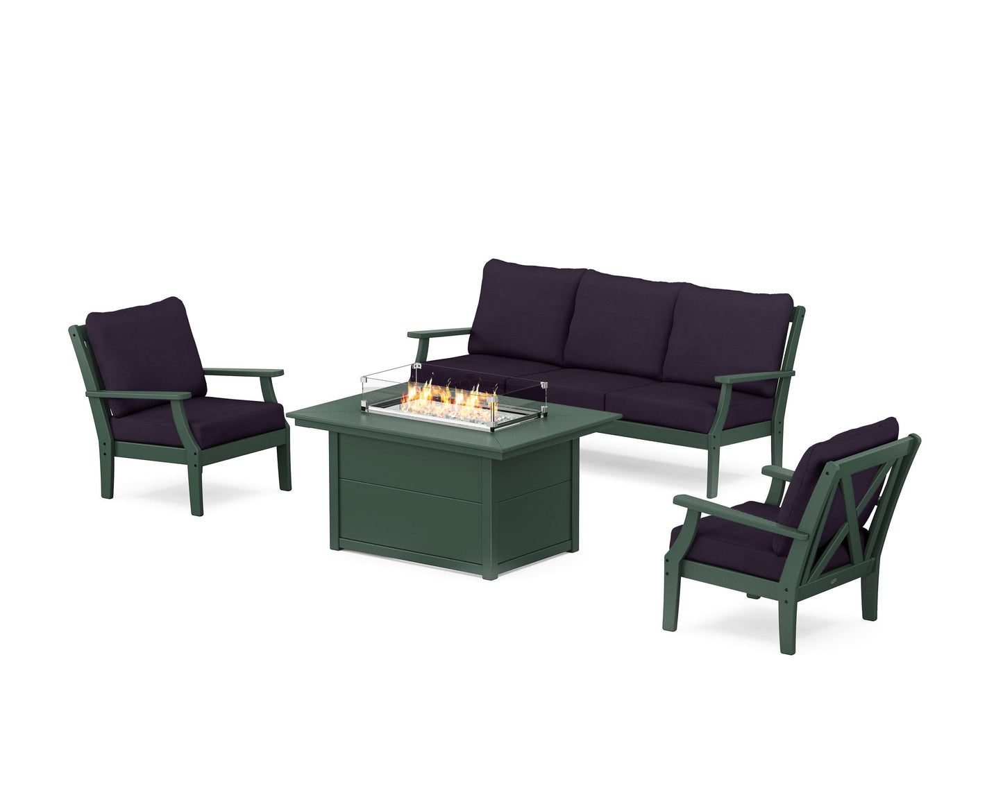 Braxton Deep Seating Fire Pit Table Set