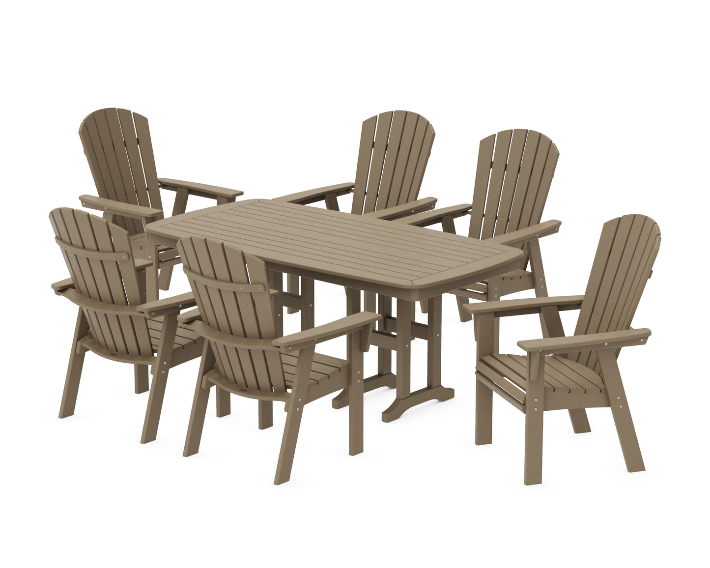 Nautical Curveback Adirondack 7-Piece Dining Set