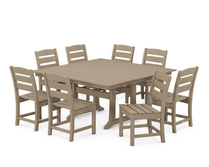 Lakeside 9-Piece Farmhouse Trestle Dining Set