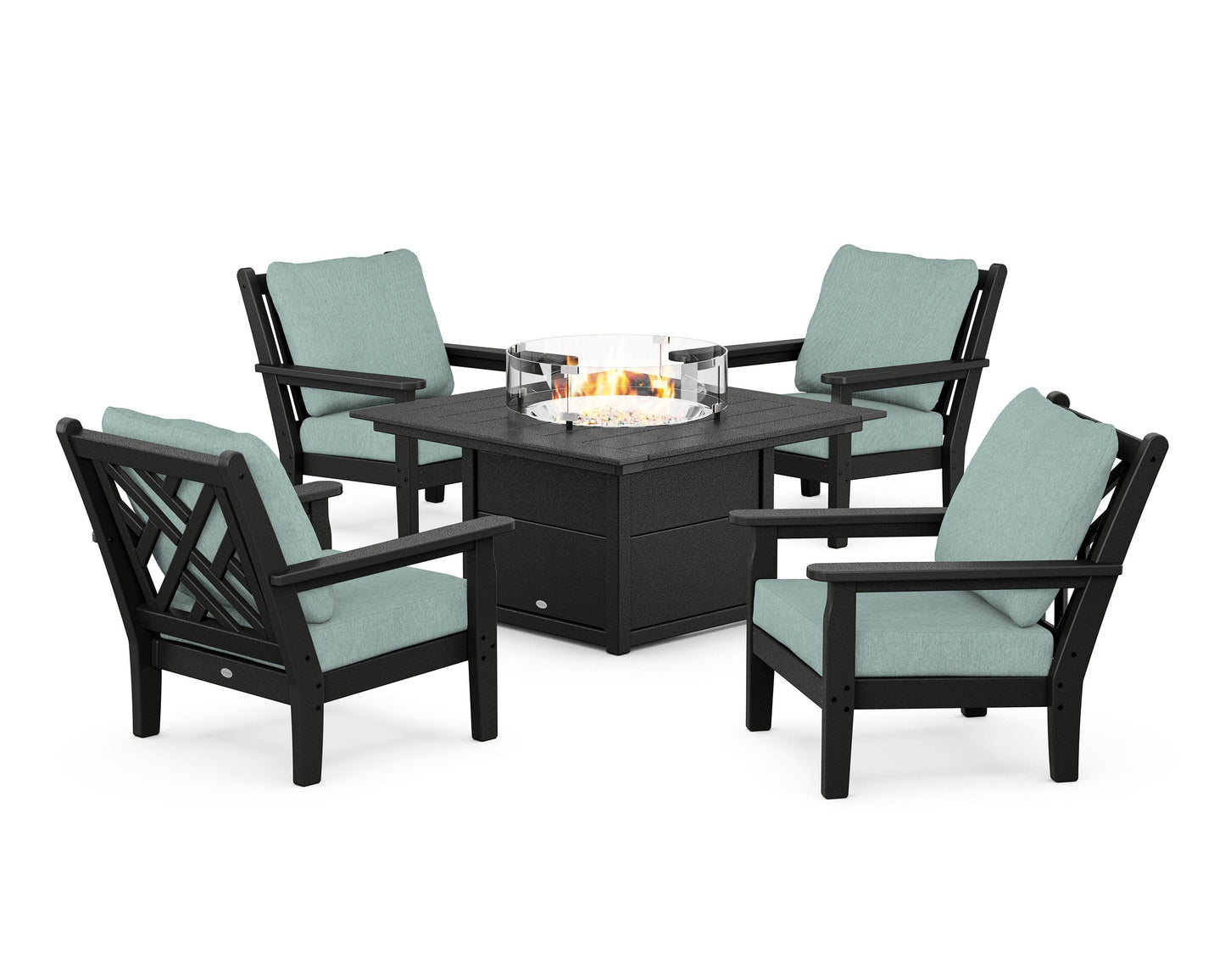 Chippendale 5-Piece Deep Seating Set with Fire Pit Table
