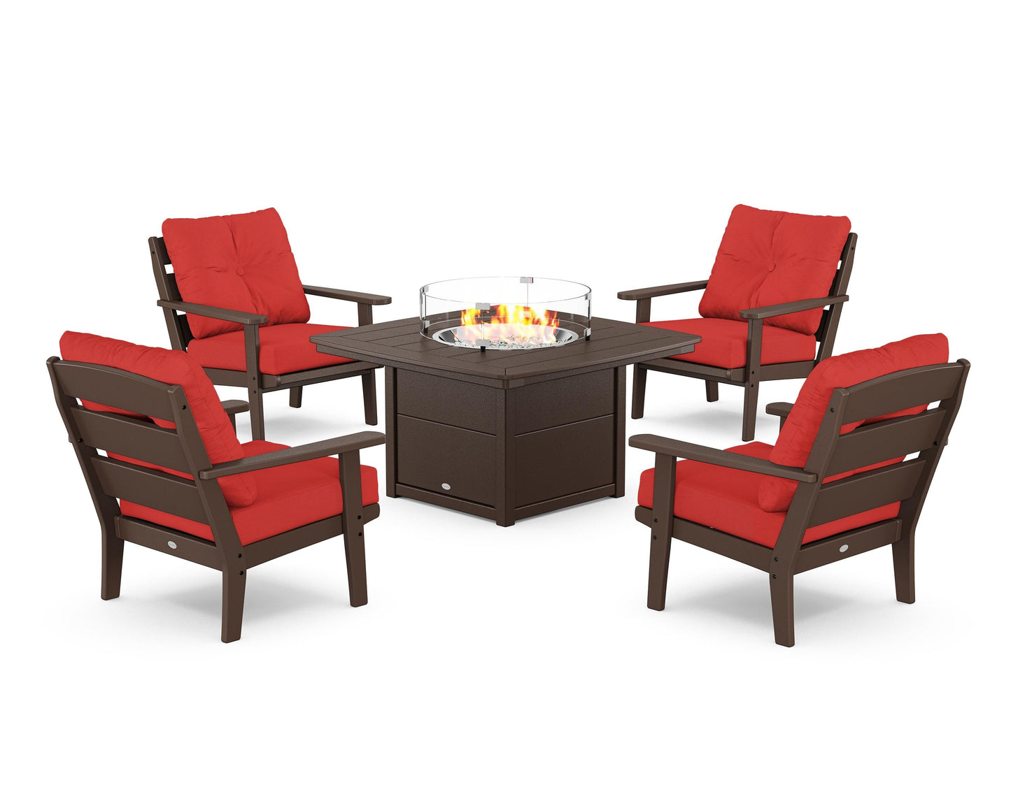 Lakeside 5-Piece Deep Seating Set with Nautical Fire Pit Table