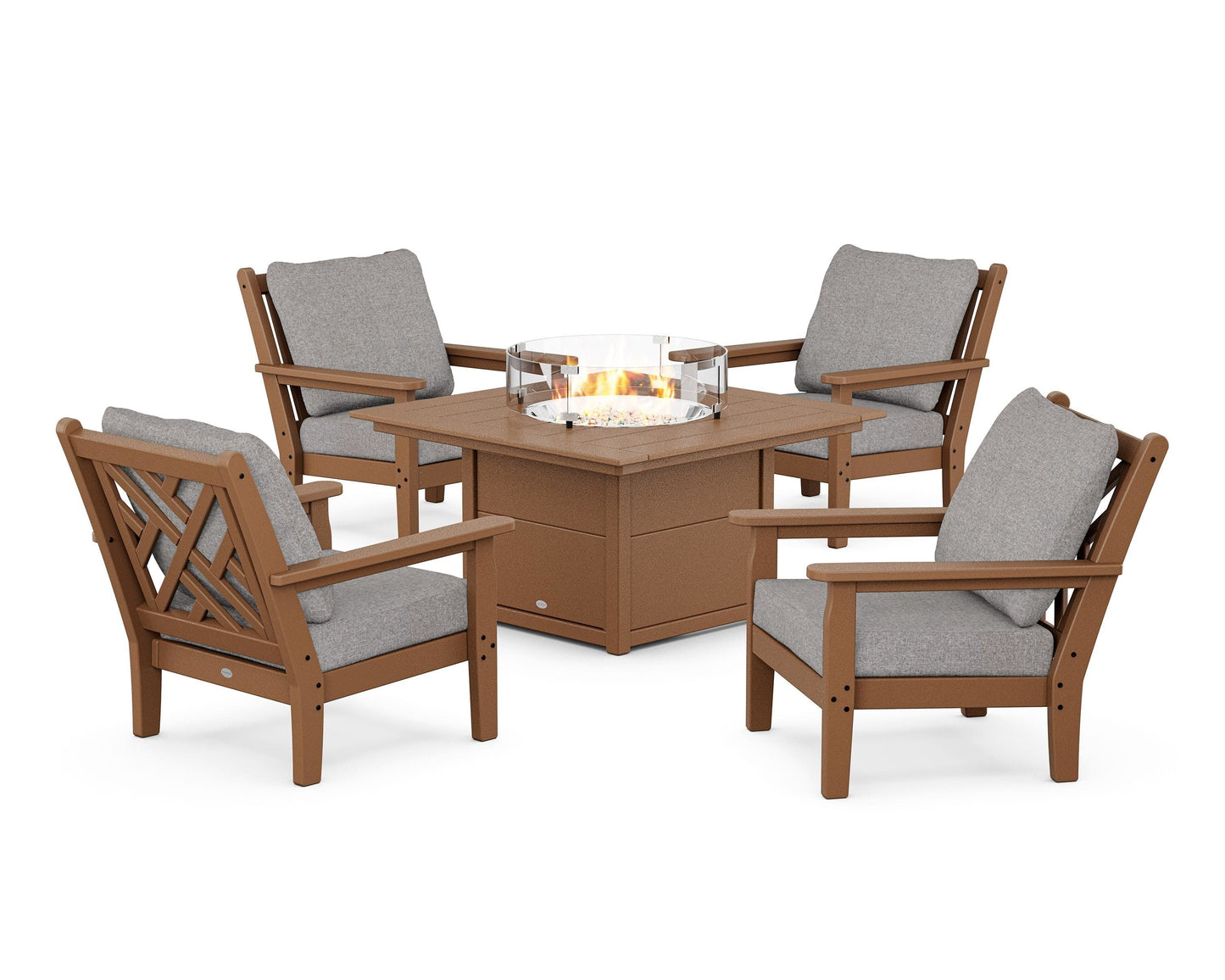 Chippendale 5-Piece Deep Seating Set with Fire Pit Table