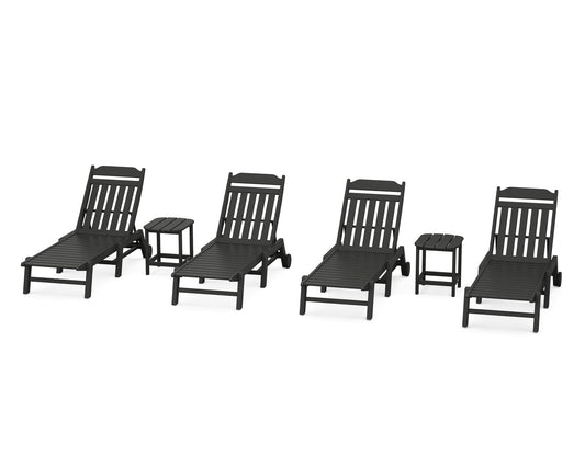 Cottage 6-Piece Chaise Set with Wheels