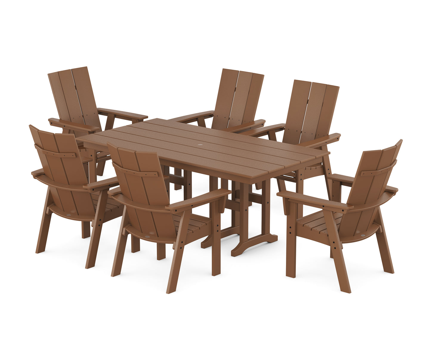 Modern Curveback Adirondack 7-Piece Farmhouse Dining Set