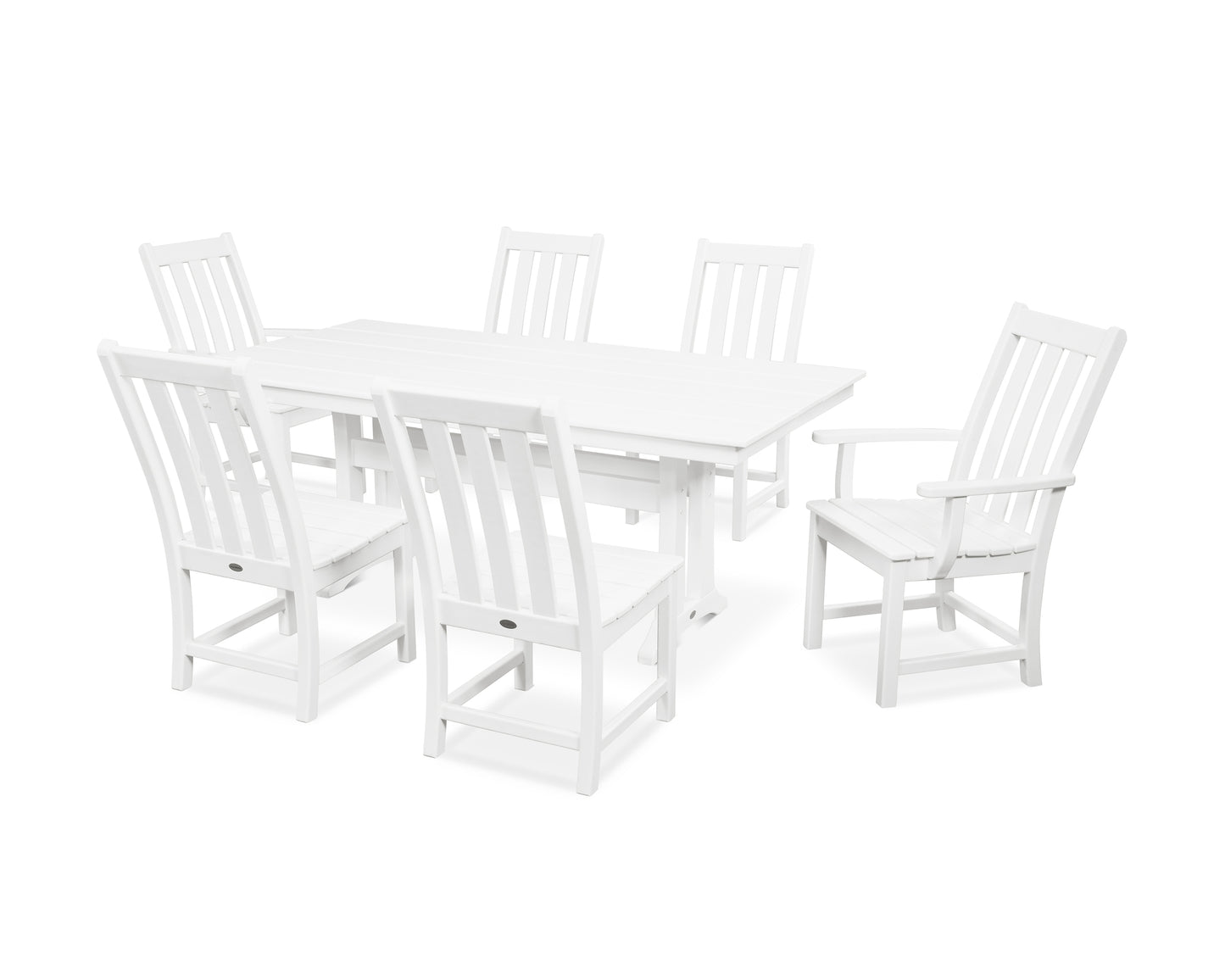 Vineyard 7-Piece Farmhouse Dining Set with Trestle Legs