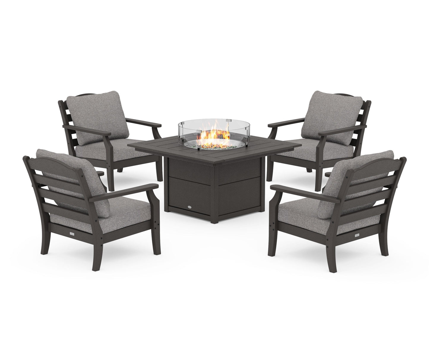 Savannah 5-Piece Deep Seating Set with Fire Pit Table