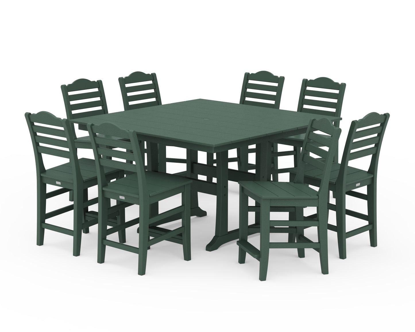 Savannah Side Chair 9-Piece Square Farmhouse Counter Set with Trestle Legs