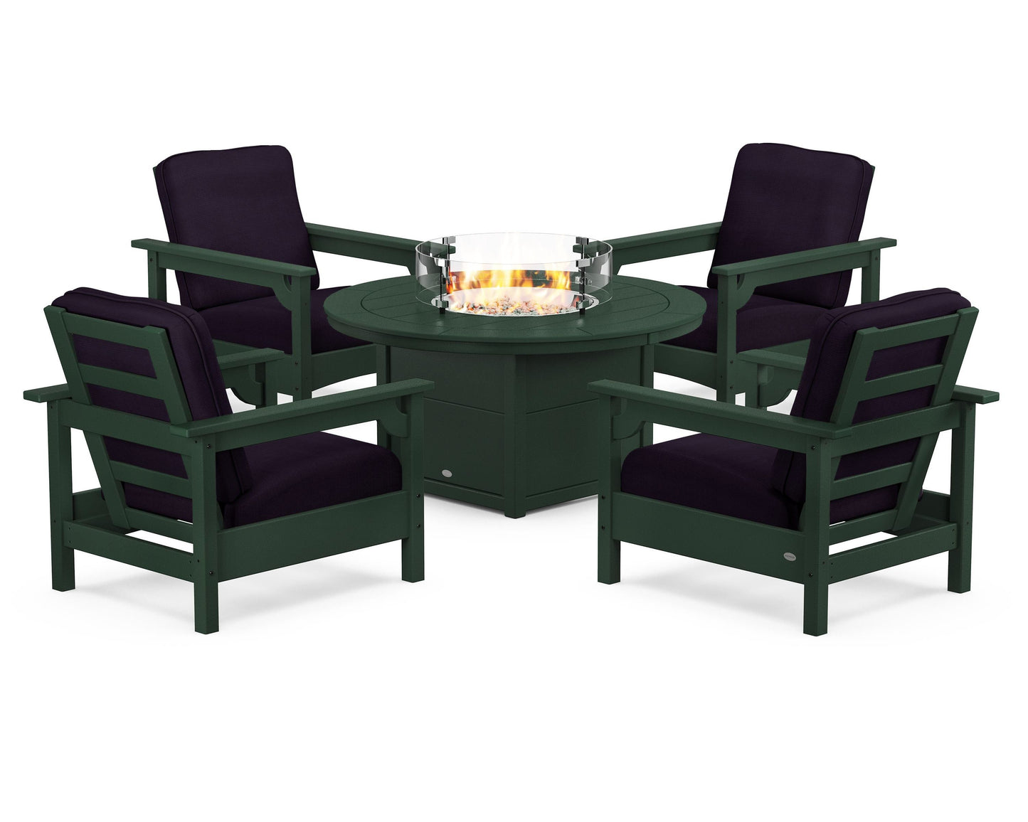 Club 5-Piece Conversation Set with Fire Pit Table