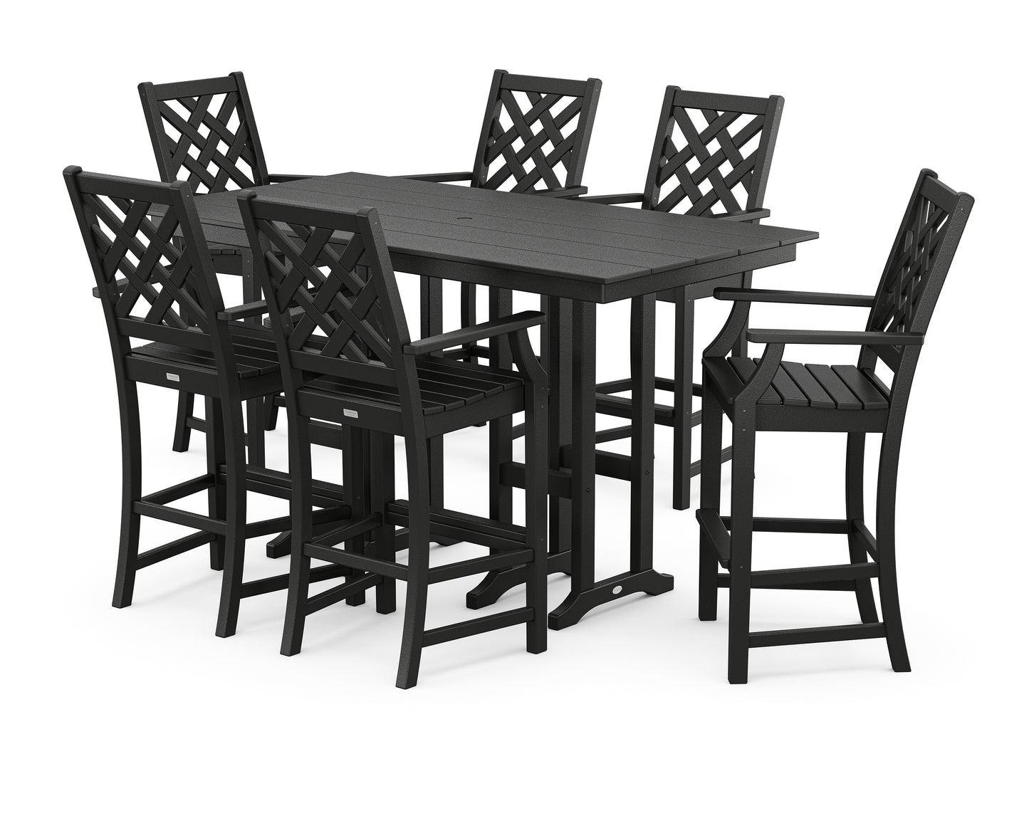 Wovendale Arm Chair 7-Piece Farmhouse Bar Set