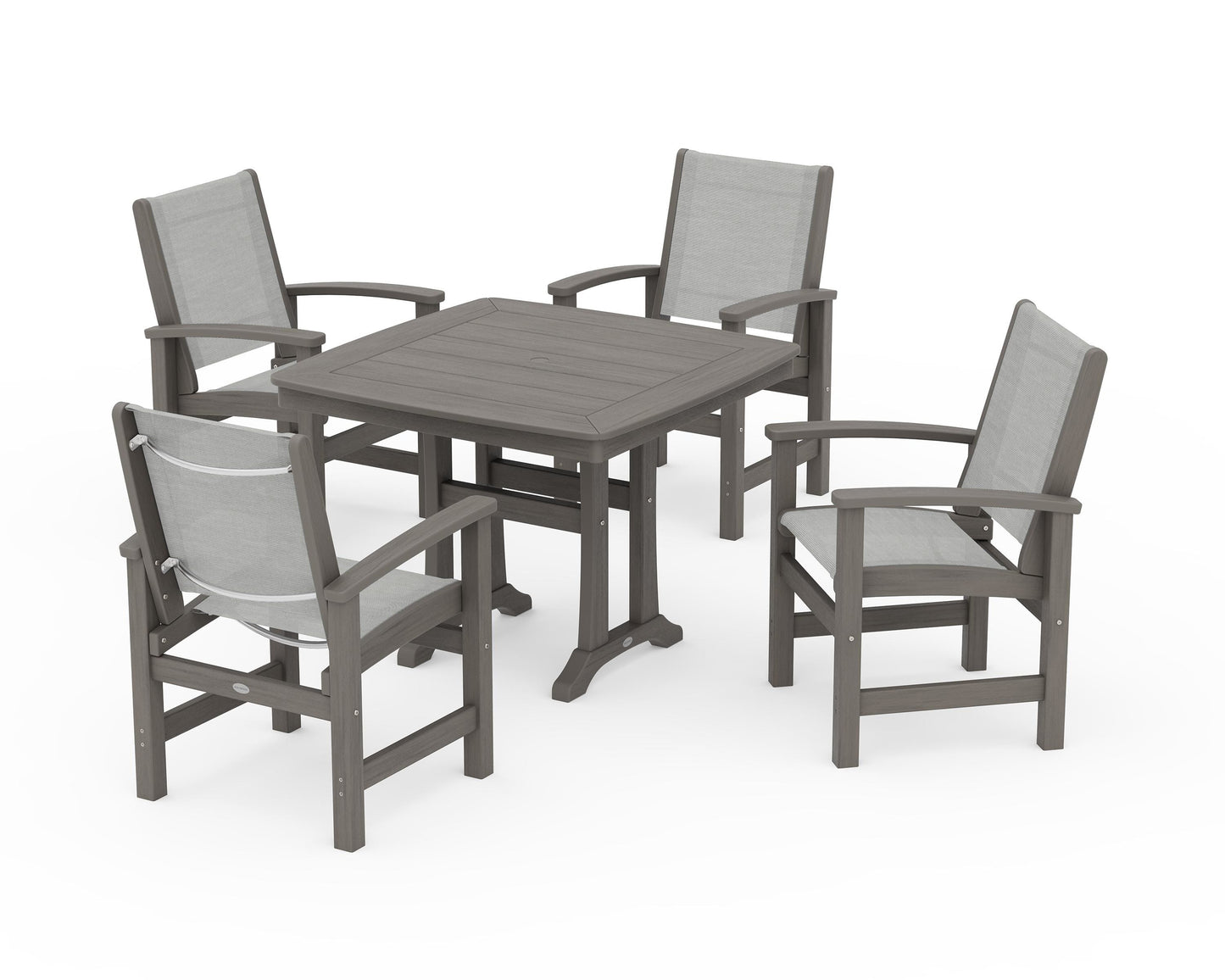 Coastal 5-Piece Dining Set with Trestle Legs