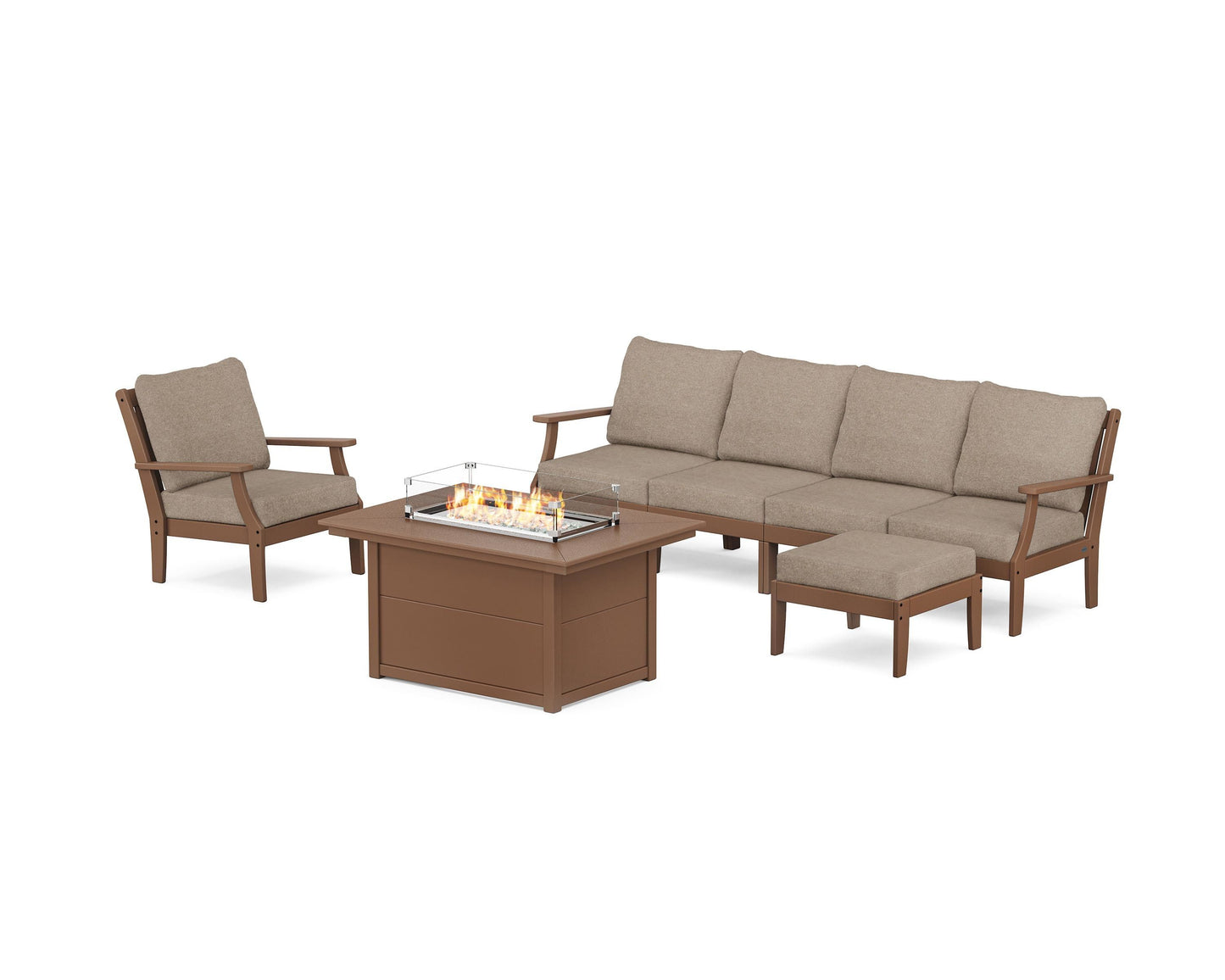 Braxton Sectional Lounge and Fire Pit Set