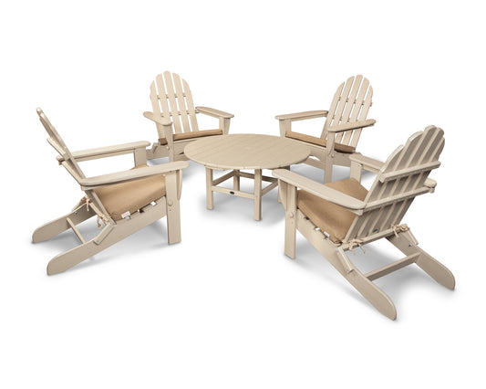 Classic Adirondack 5-Piece Conversation Group with Seat Cushion