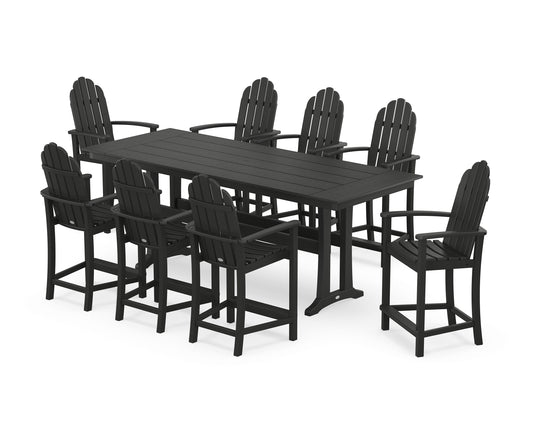 Classic Adirondack 9-Piece Farmhouse Counter Set with Trestle Legs