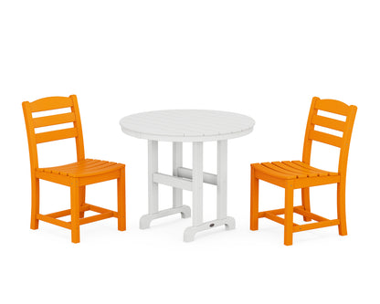 La Casa Cafe Side Chair 3-Piece Round Dining Set