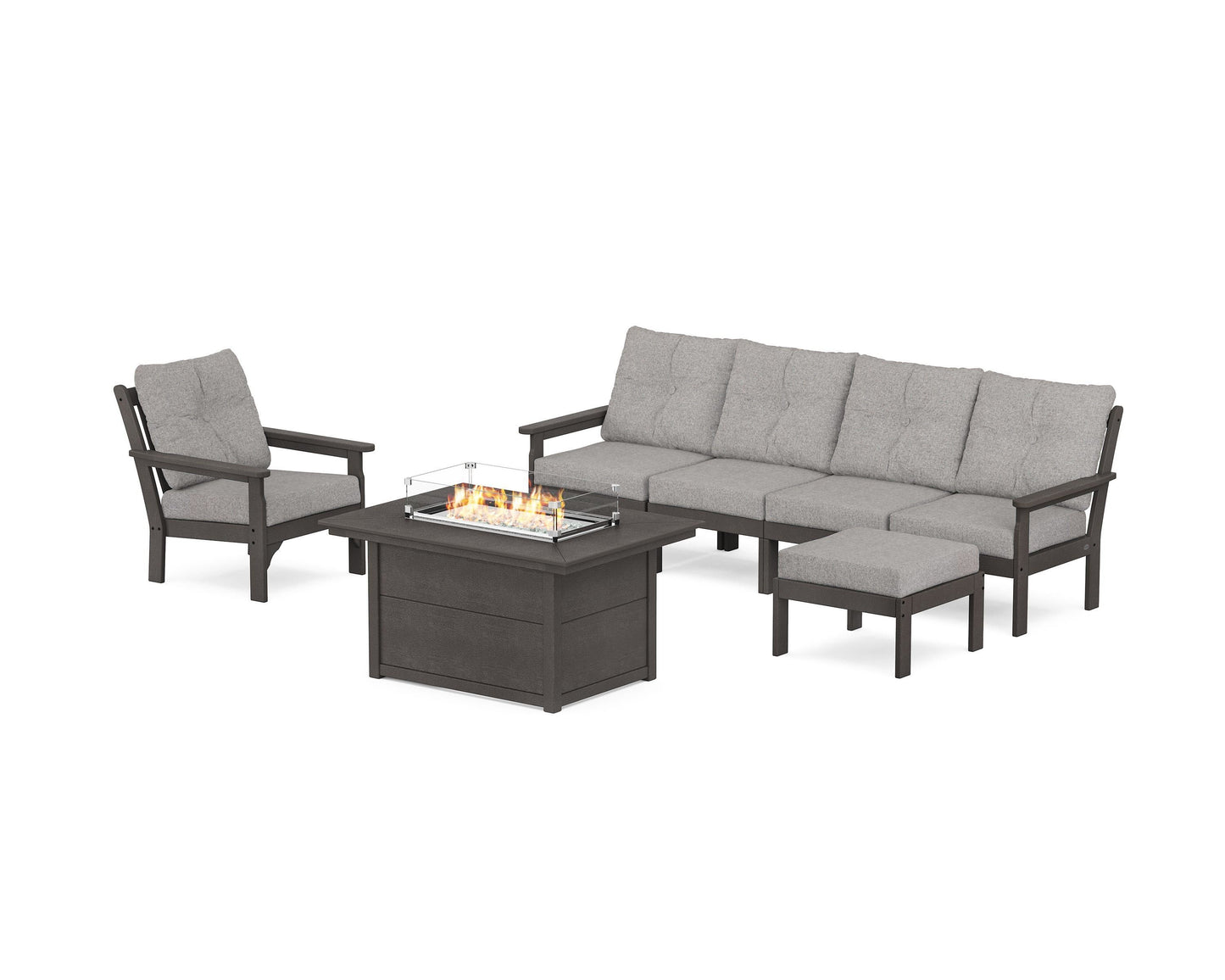 Vineyard Sectional Lounge and Fire Pit Set